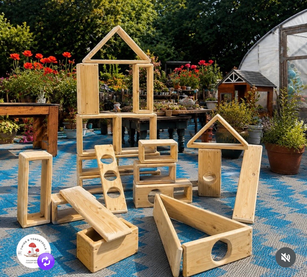 22-Piece Handmade Wooden Block Set 🌿🪵