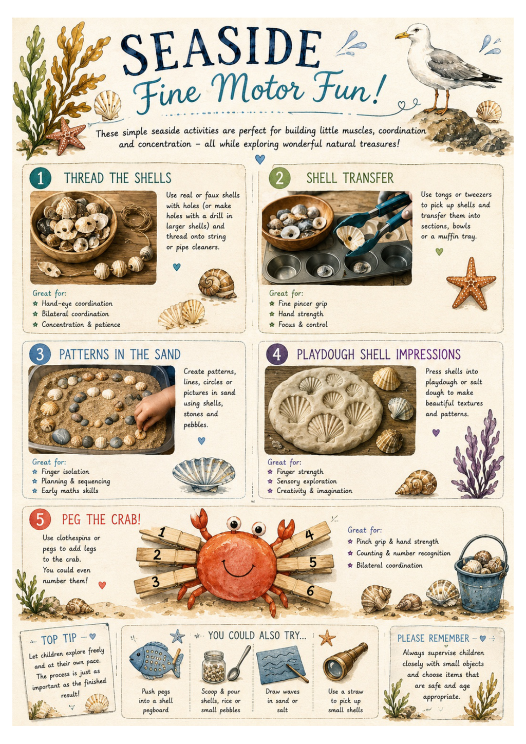 At the Seashore: Early Years Printable Activity Pack 🐚