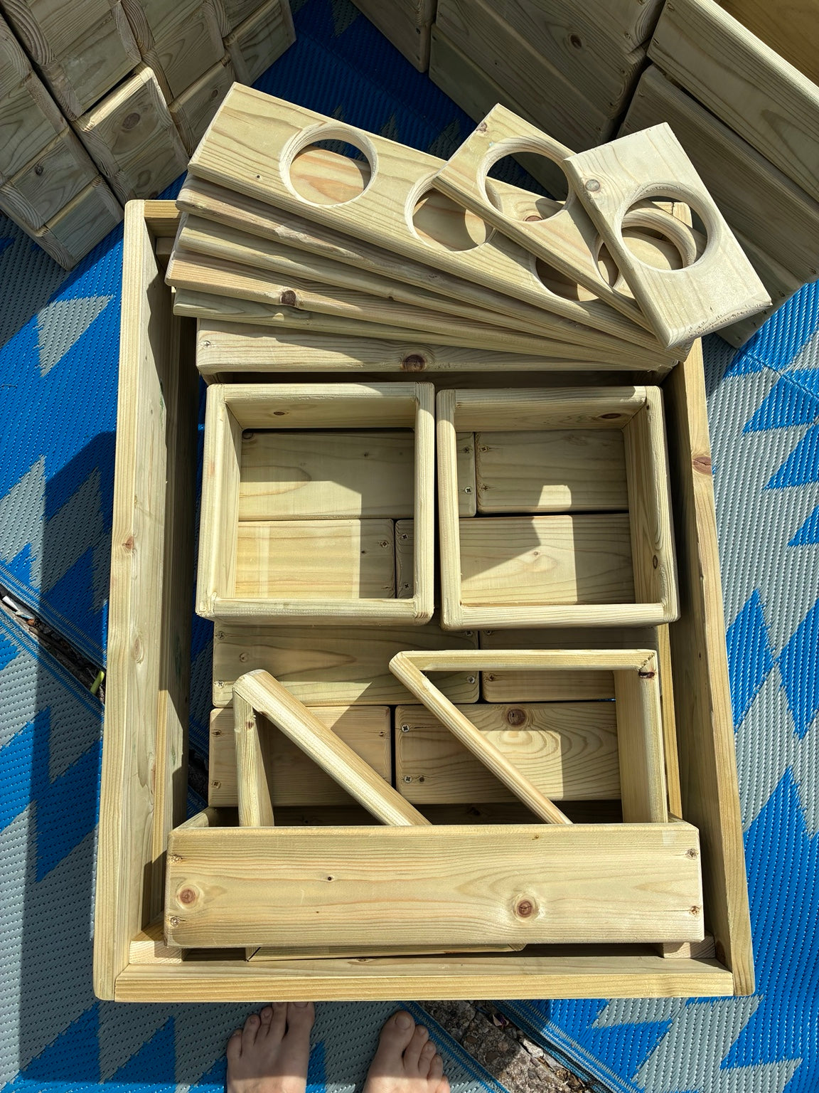 22-Piece Handmade Wooden Block Set + Adventure Crate🌿🪵