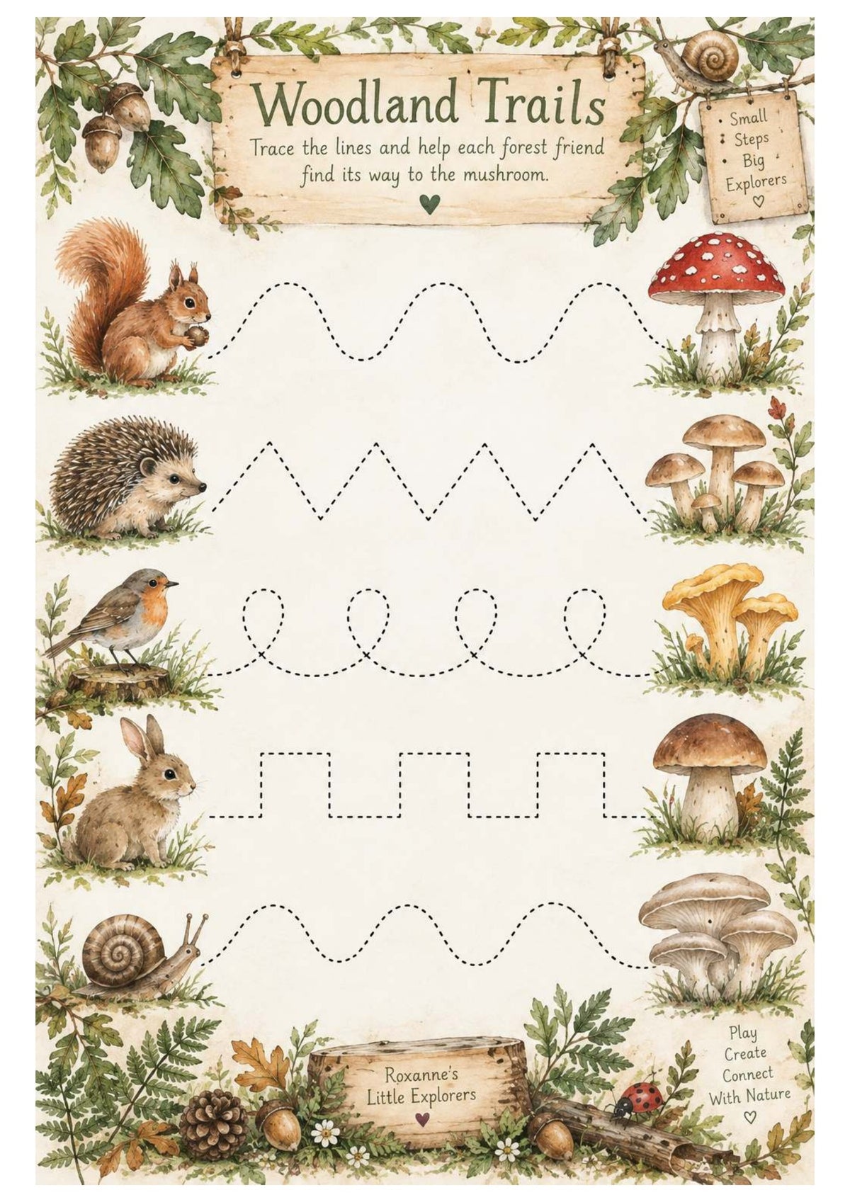 Mushrooms & Fungi Nature Exploration Printable Pack | EYFS Woodland Activities
