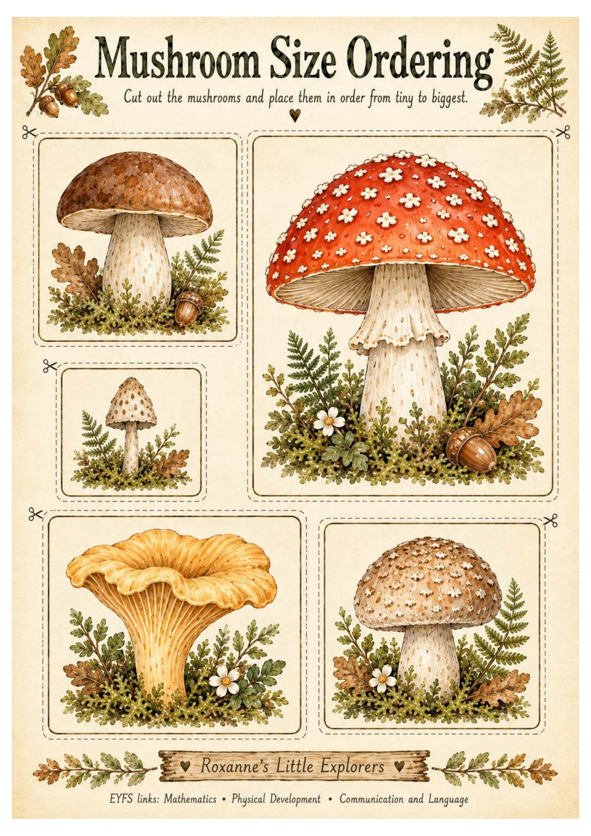 Mushrooms & Fungi Nature Exploration Printable Pack | EYFS Woodland Activities