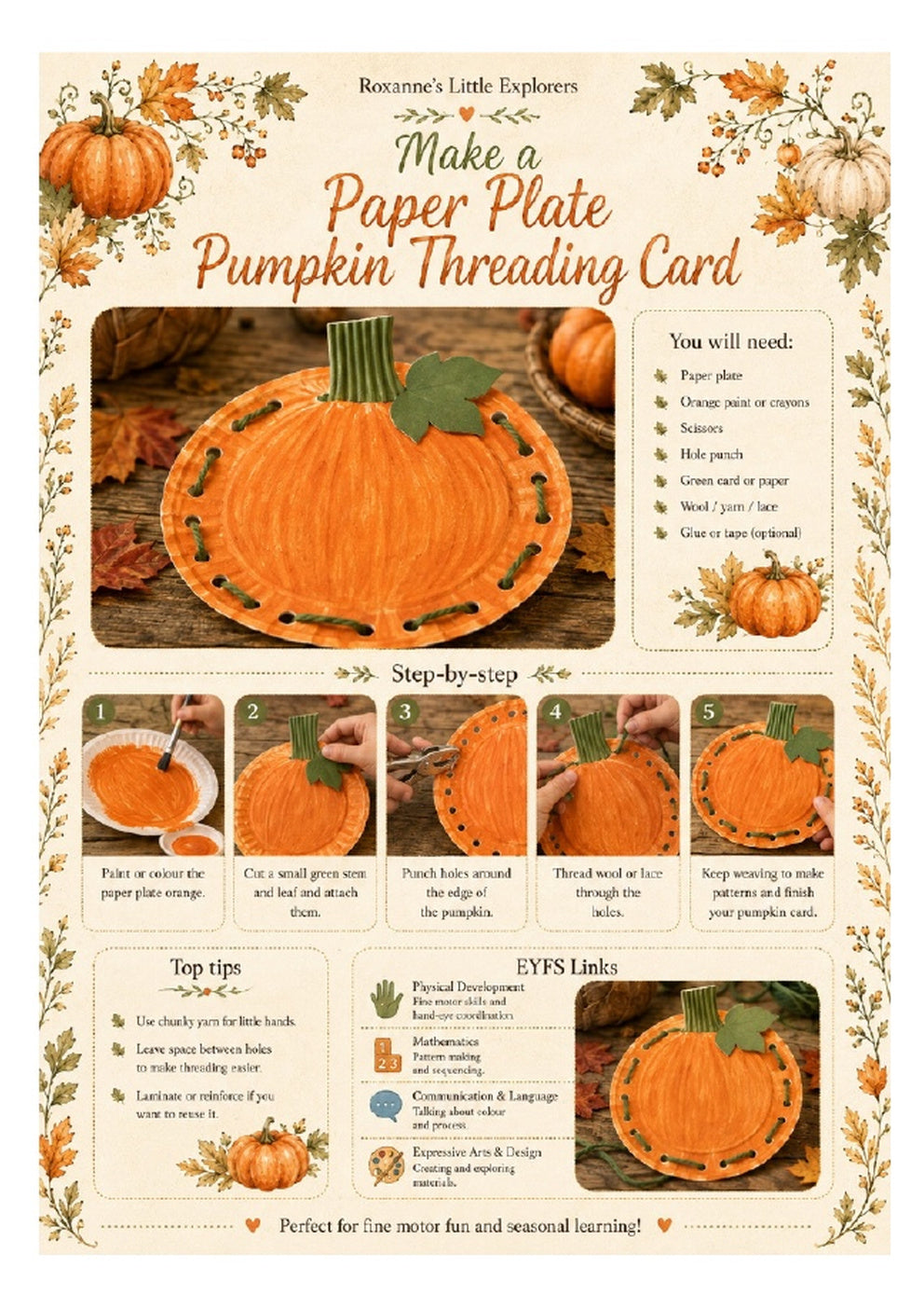 Pumpkin Explorers EYFS Printable Pack | 29-Page Autumn Activity Bundle