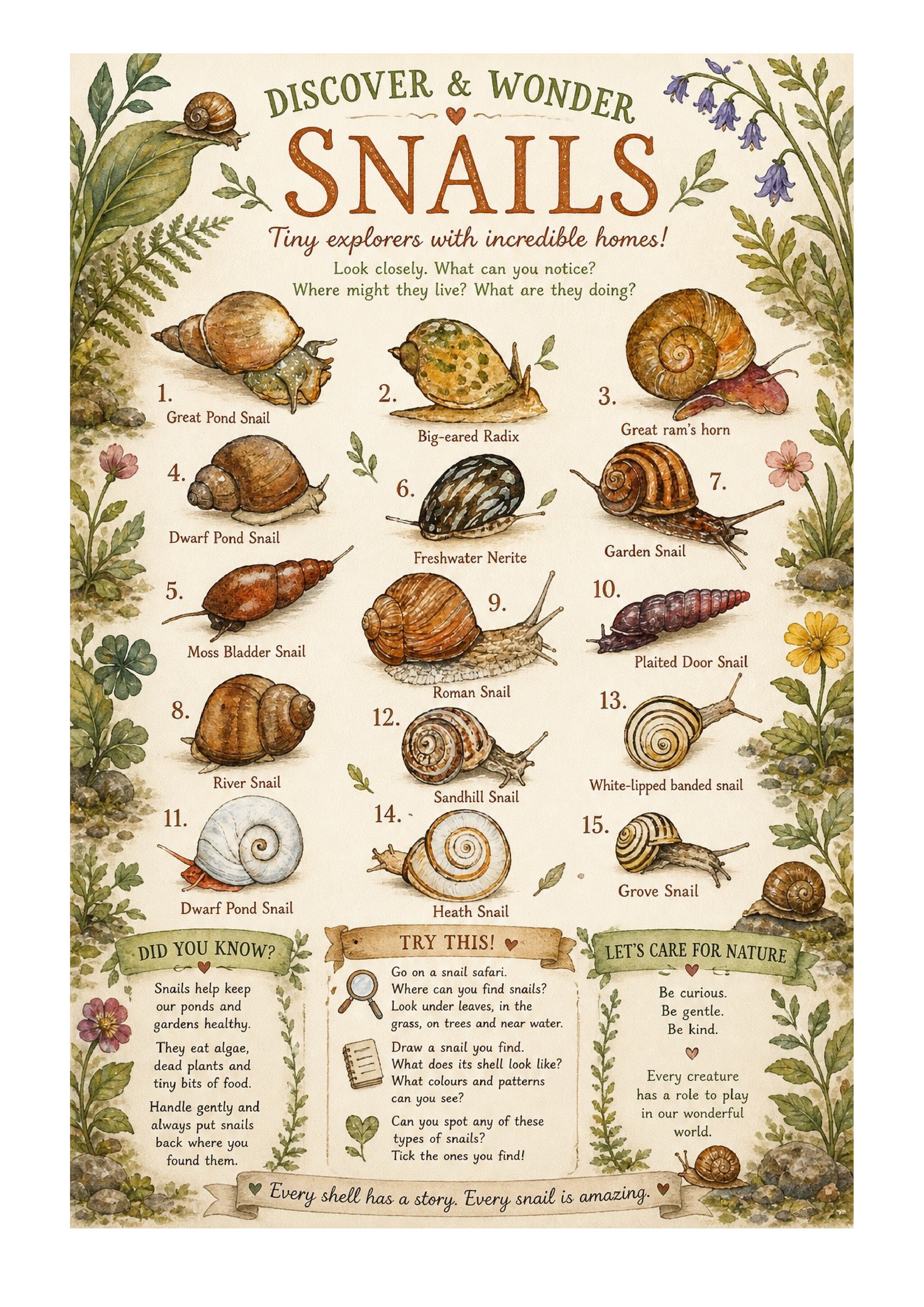 Discover & Wonder: Snails | EYFS Nature & Play Printable Pack 🌿🐌