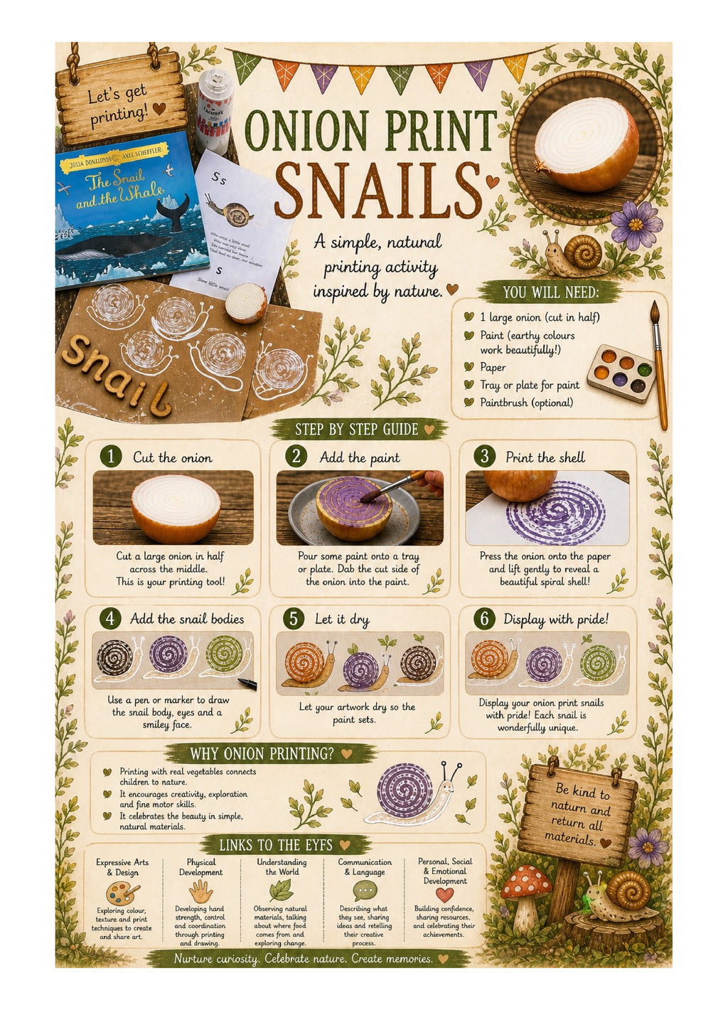 Discover & Wonder: Snails | EYFS Nature & Play Printable Pack 🌿🐌