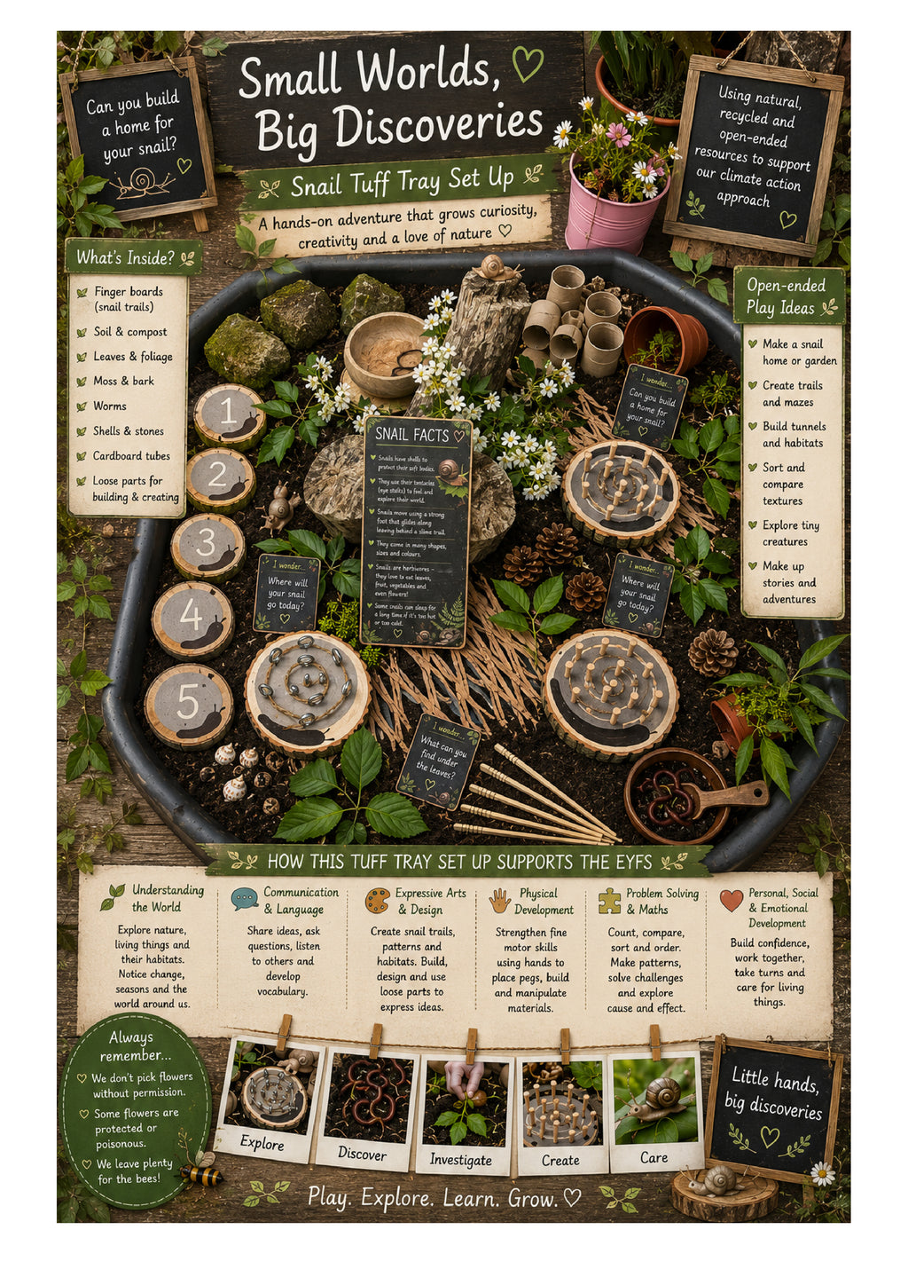 Discover & Wonder: Snails | EYFS Nature & Play Printable Pack 🌿🐌